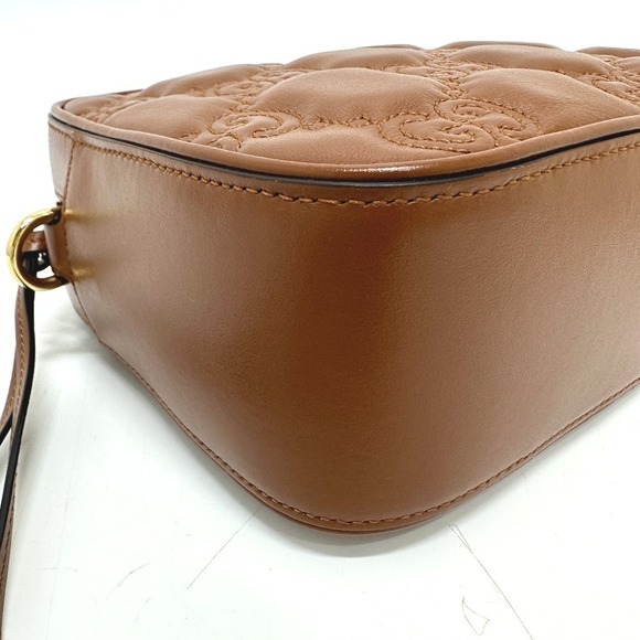 Gucci GG Matelasse Double Crossbody Shoulder Bag Brown Leather - Picture 5 of 15